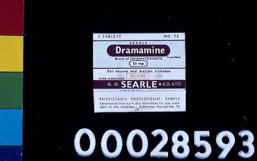 Physician's professional sample of Dramamine: G.D. Searle and Company Limited