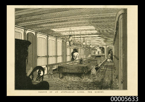 Saloon of an Australian Liner the RODNEY