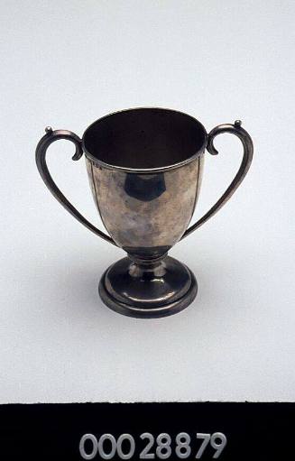 Royal Naval & Military Tournament, 1910 - 3rd prize trophy won by cadet P W Bowyer-Smith in the over 16 sabre versus sabre dismounted combats