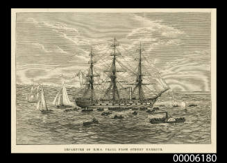 Departure of HMS PEARL from Sydney harbour