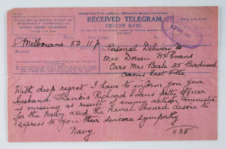 Telegram issued to Mrs Doreen M Evans