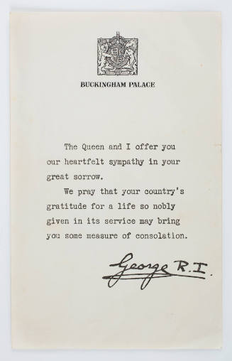Sympathy message from Buckingham Palace