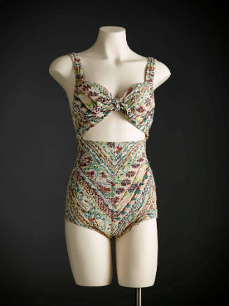 Women's ethnic print Peek-a-boo swimsuit