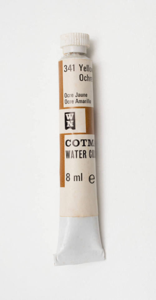 Watercolour paint tube, yellow ochre 341