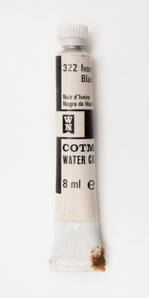 Watercolour paint tube, ivory black 322