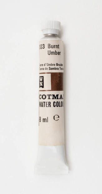 Watercolour paint tube, burnt umber 303