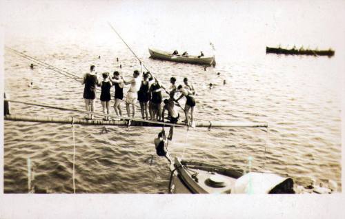 In for a dip off the ship, HMAS MELBOURNE