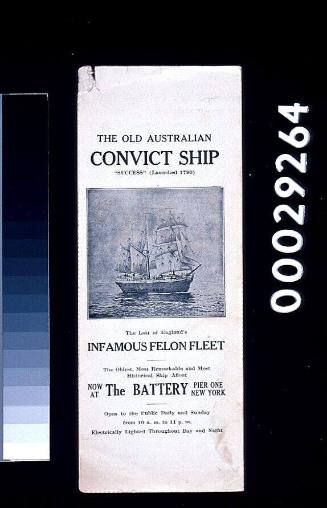 The Old  Australian Convict Ship SUCCESS (Launched 1790) The Last of England's Infamous Felon Fleet