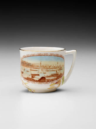 Teacup decorated with Hobart Regatta transfer
