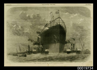 The LEVIATHAN Towed to her Moorings off Deptford