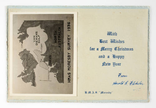 Holiday greeting card, HMAS MORESBY