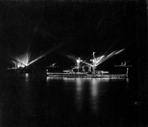 Fireworks on board a warship