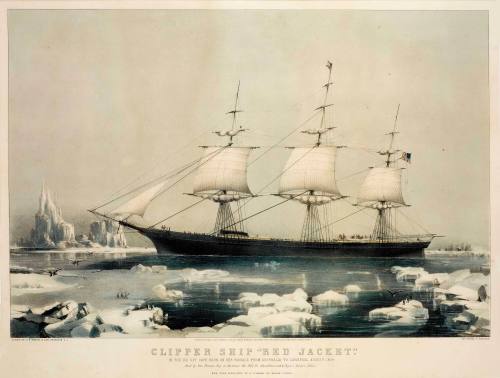 Clipper ship RED JACKET.  In the Ice off Cape Horn, on her passage from Australia to Liverpool, August 1854.