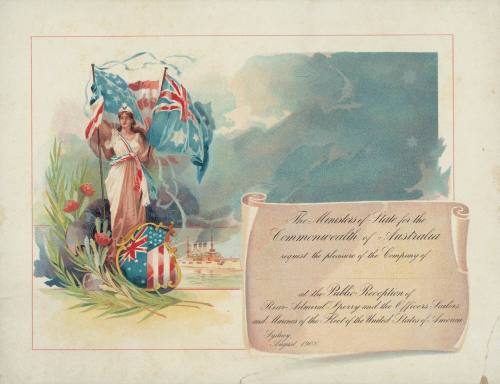 Artwork for an invitation to a public reception for the Fleet of the United States of America