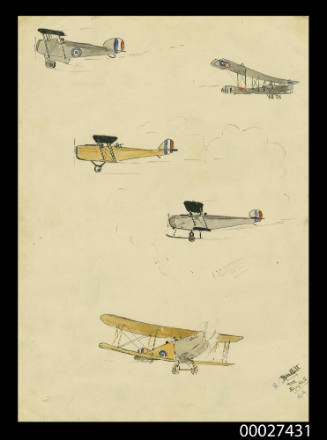 Five British aeroplanes