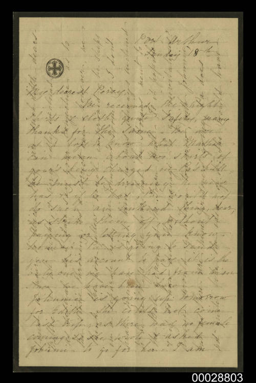 Personal letter to William Percy Coverdale from his mother