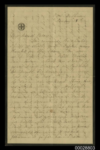 Personal letter to William Percy Coverdale from his mother