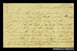 Handwritten letter recommending Captain David Jones to future employers