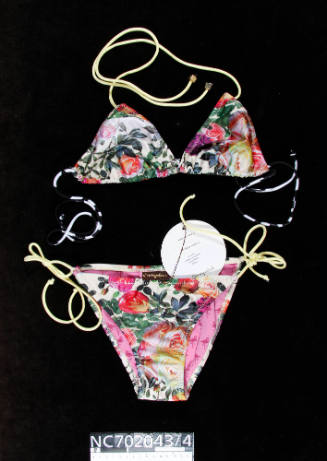 Flamingo Sands Lemon Roses triangle string bikini