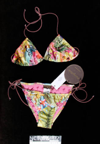 Flamingo Sands rainbow tropical triangle string bikini bottom