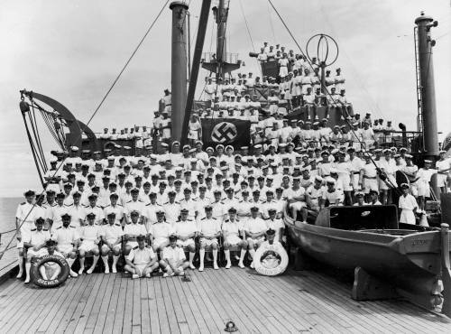 HMS KANIMBLA ship's company at Bandar Shapur, Iran