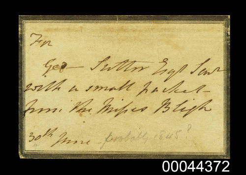 Fanny Bligh's envelope to George Suttor