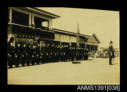 Flinders Naval Base. This is the quarterdeck of HMAS CERBERUS and the officers