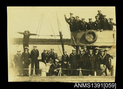 HMAS CERBERUS sailors on the deck of a ship