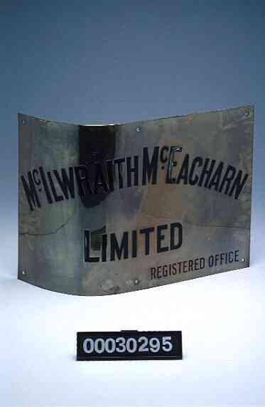 McILWRAITH McEACHARN LIMITED REGISTERED OFFICE NAME PLATE