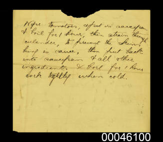 A note from a diary written by Joseph Wrigley on board the CARDIGAN CASTLE