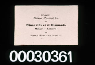 Mines D'or et de Diamants card from the game Le Tour de Monde