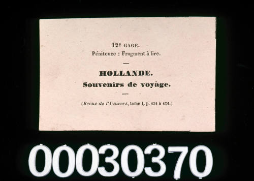 Hollande card from game Le Tour de Monde