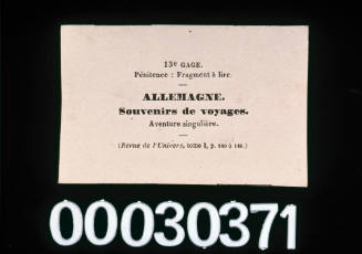 Allemagne card from the game Le Tour de Monde