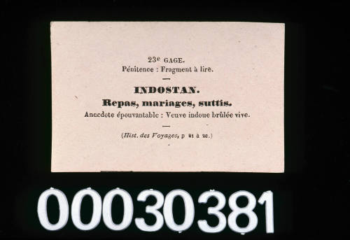 Indostan card  from Le Tour de Monde