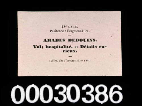 Arabes Bedouins card from the game Le Tour de Monde