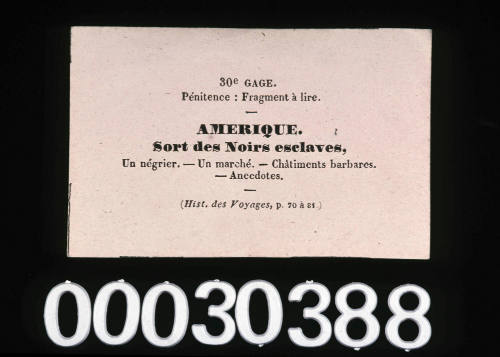 Amerique card from the game Le Tour de Monde