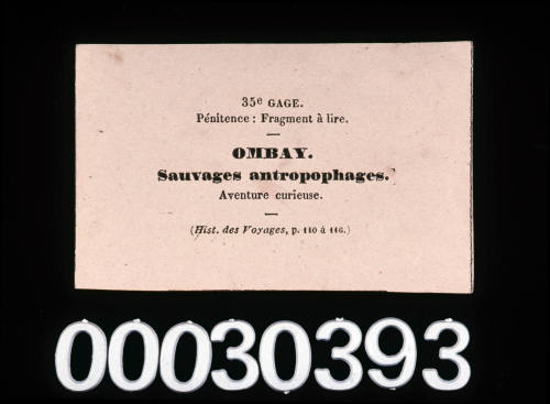 Ombay card from the game Le Tour de Monde