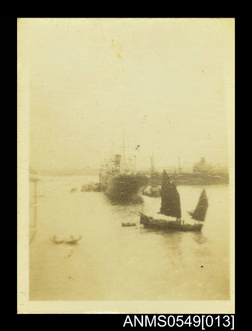 Photograph depicting two vessels at sea