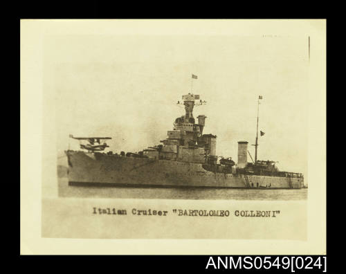 Photograph depicting the Italian cruiser BARTOLOMEO COLLEONI