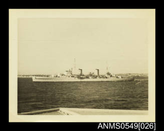 Photograph depicting a ship at sea