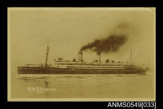 RMS NIAGARA, postcard sent by Desmond Menlove to his wife, 3 March 1918