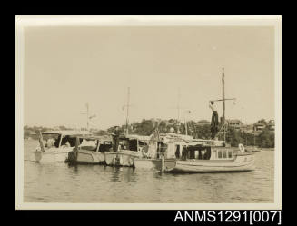 Photograph of ANCYRA No 7 with MOONBI No 26 and three other vessels