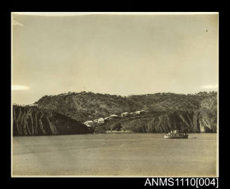 The settlement on Cockatoo Island (Yampi Sound) from the waters of the sound