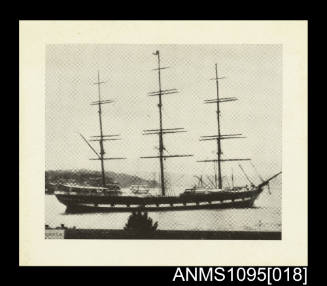 Magazine clipping with an unidentified three masted barque