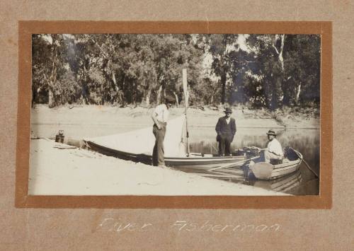 River fisherman with boats