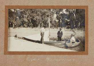 River fisherman with boats