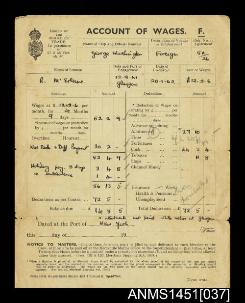 Account of Wages