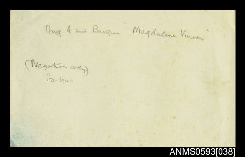 Envelope used to contain the negatives of MAGDALENE VINNEN