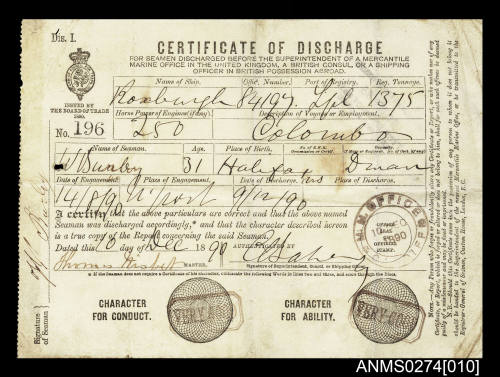 Certificate of Discharge issued to William Joseph Burley