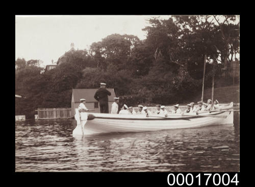 HMAS TINGIRA longboat rowed by its cadets